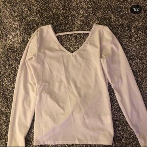 Zyia White V Back Vibe Tee